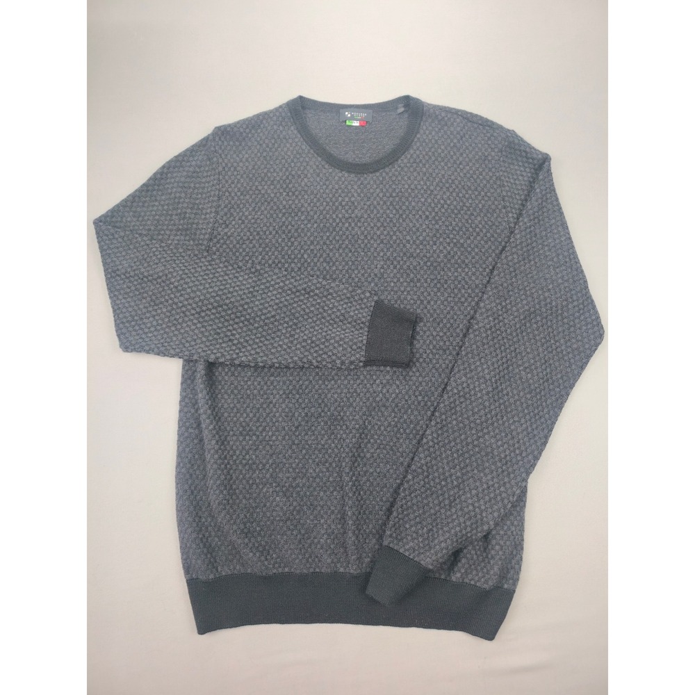 Modango Milano Dark Grey Textured Wool Blend Knit Pullover Italy - L